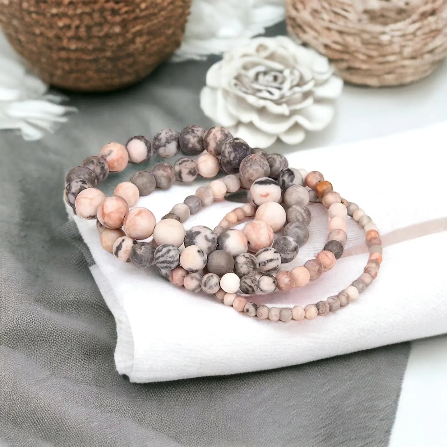 Pink Zebra Jasper Bracelet - Image #4