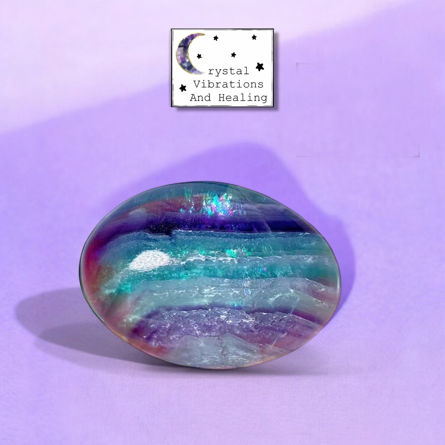 Rainbow Fluorite Palm Stone
