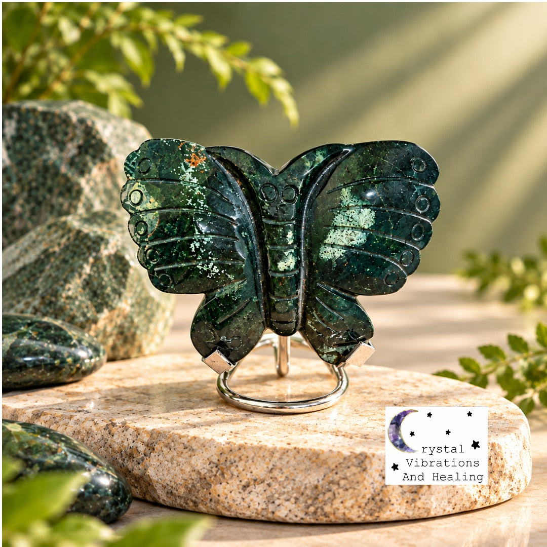 Ocean Jasper Butterfly Carving