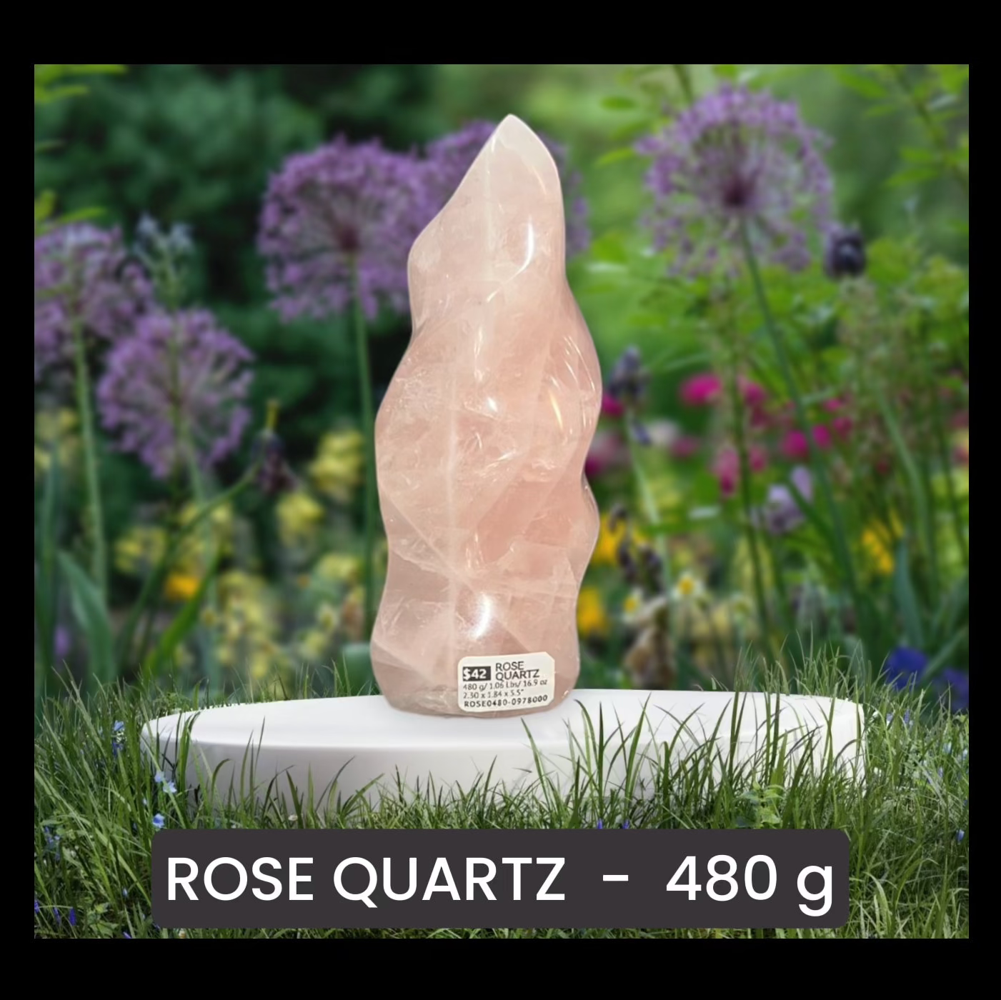 Rose Quartz Flame Carving *