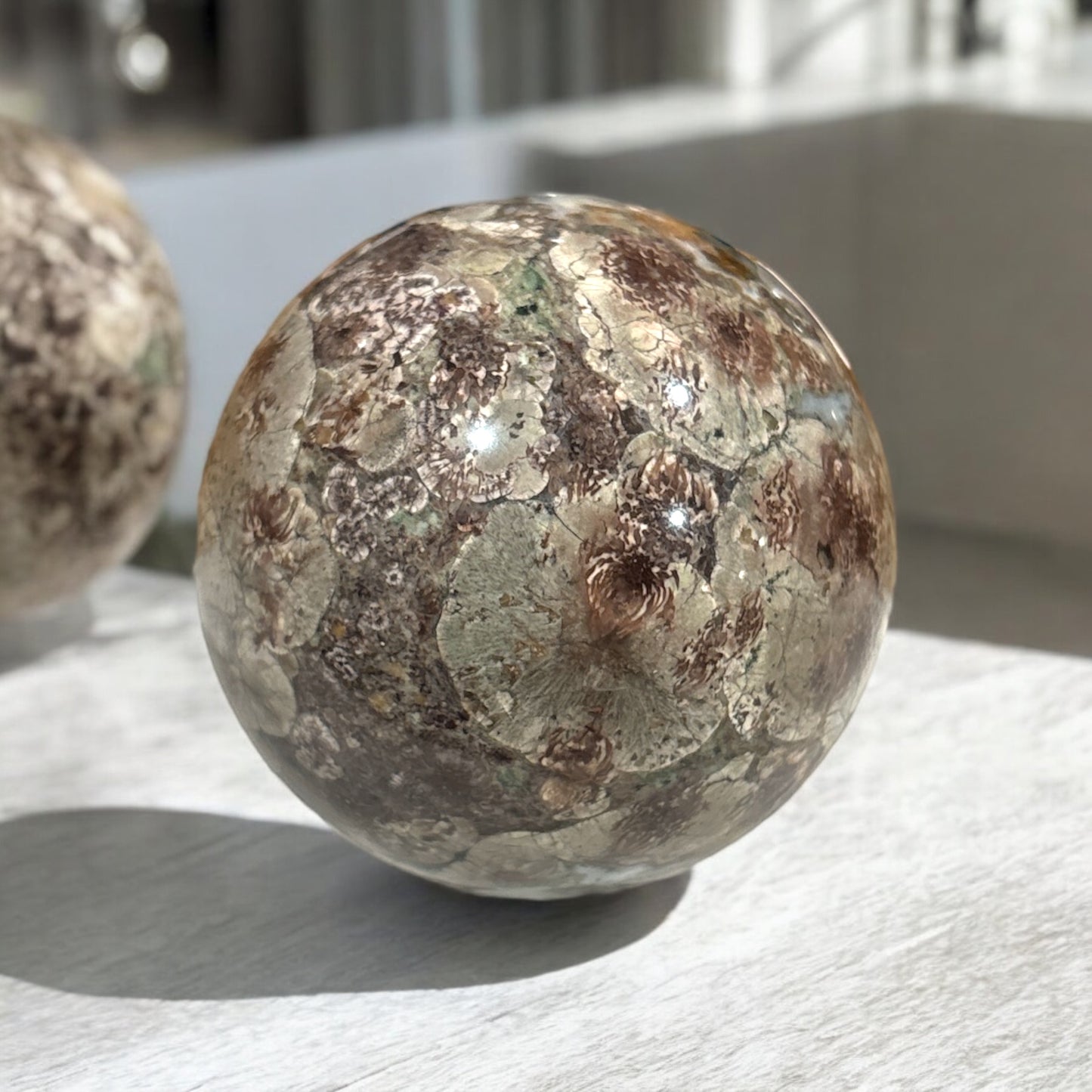 Cherry Blossom Jasper Sphere **
