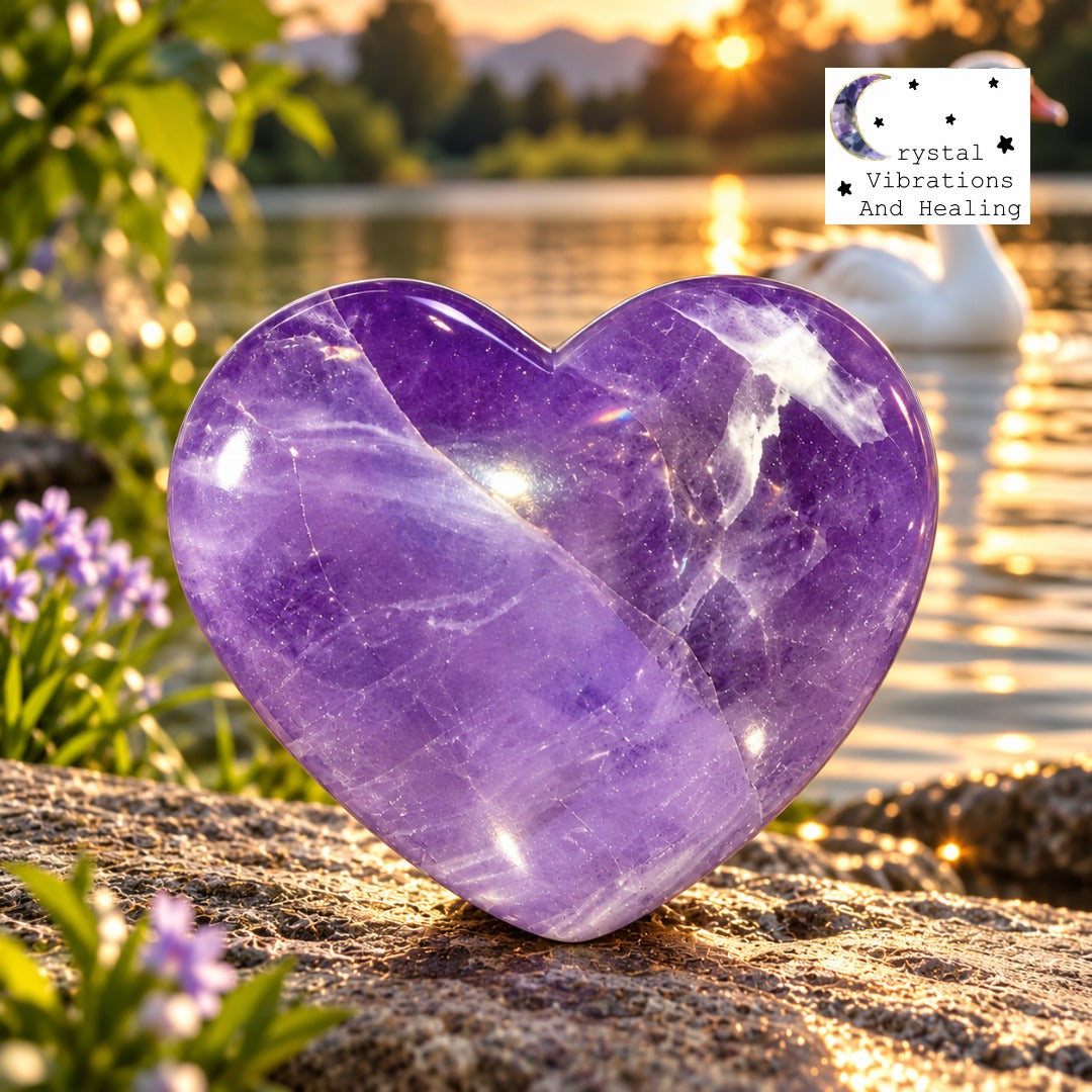 Amethyst Heart Carving