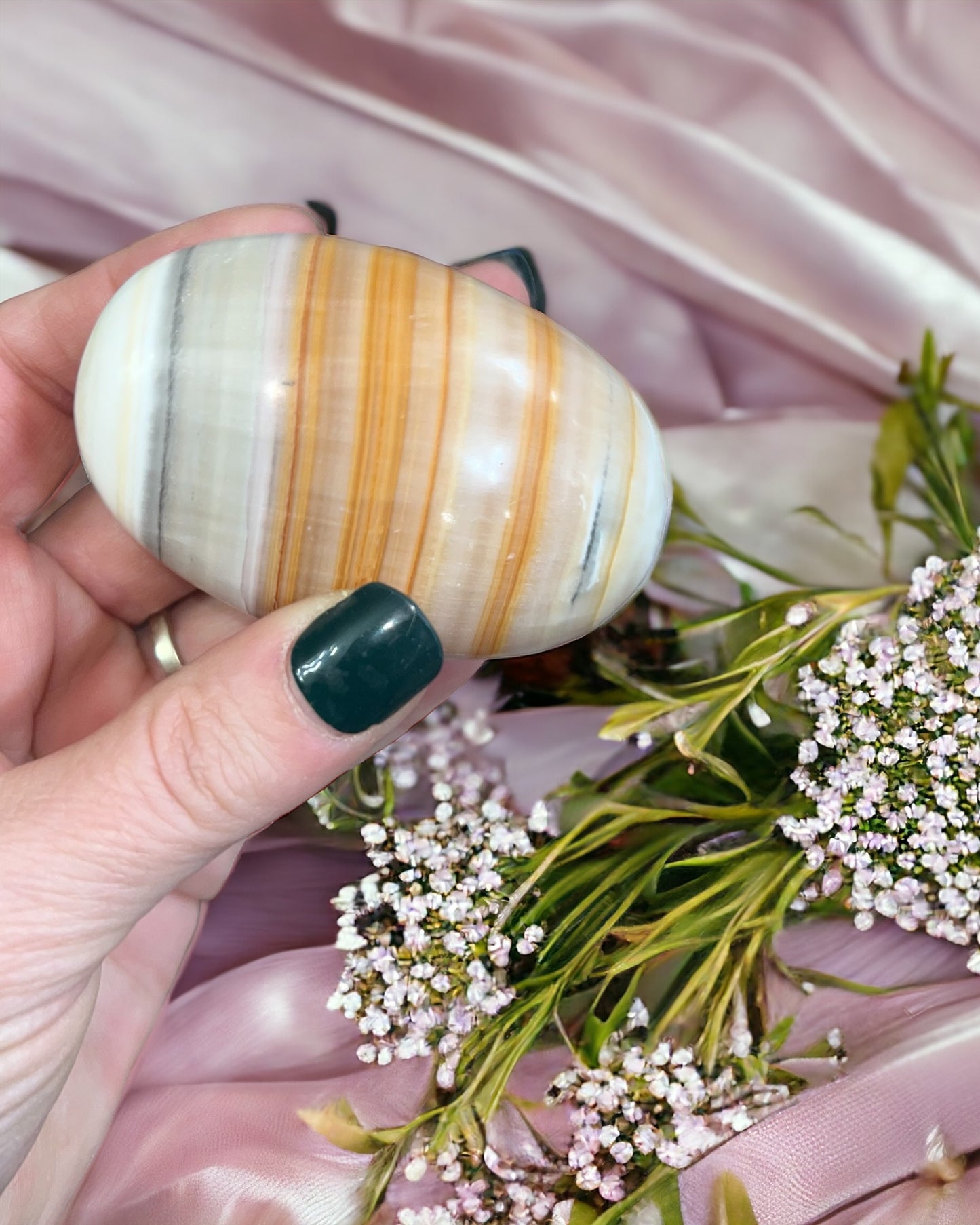 Brown Aragonite Palm Stone *