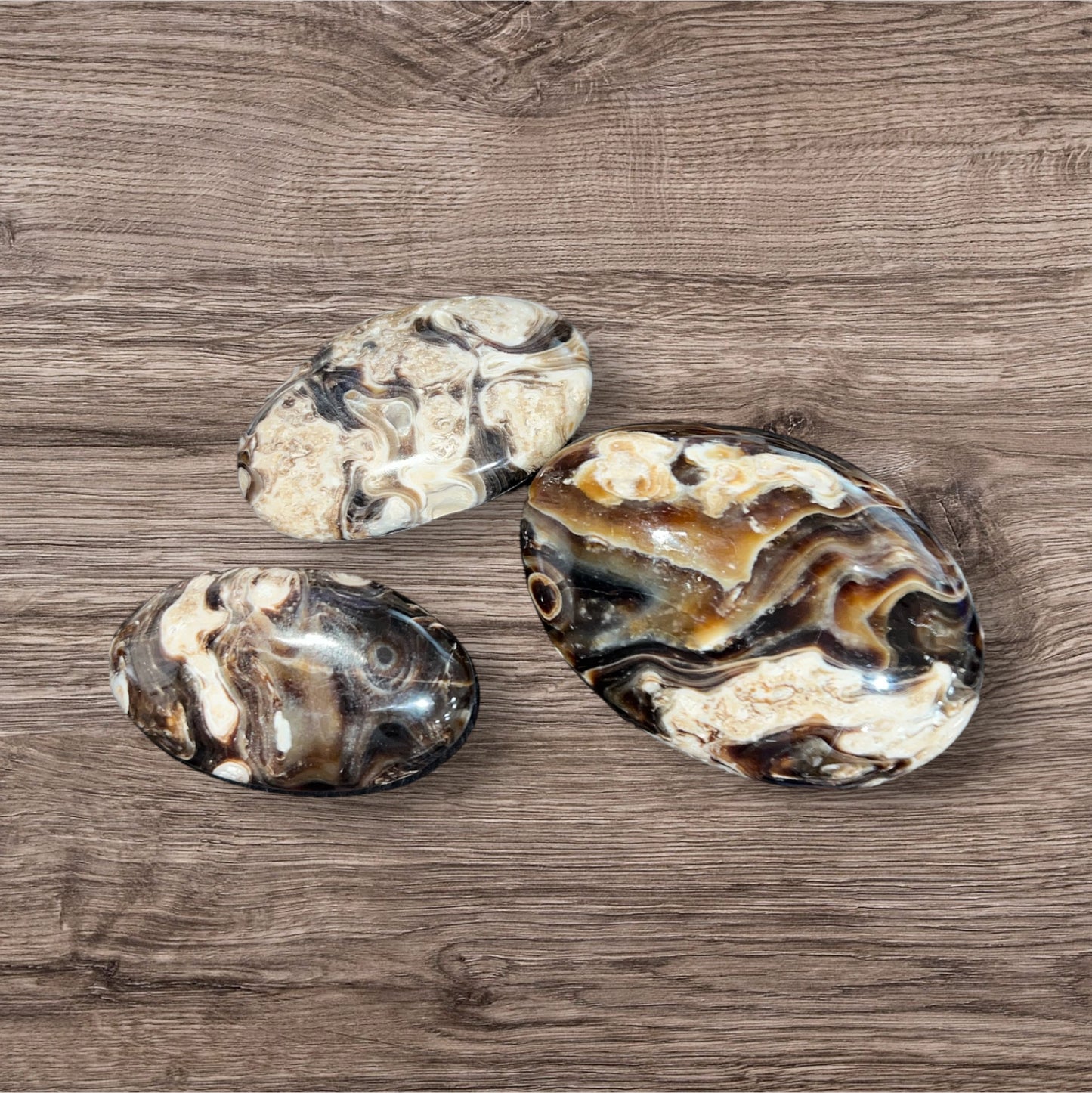 Chocolate Calcite Palm Stone *