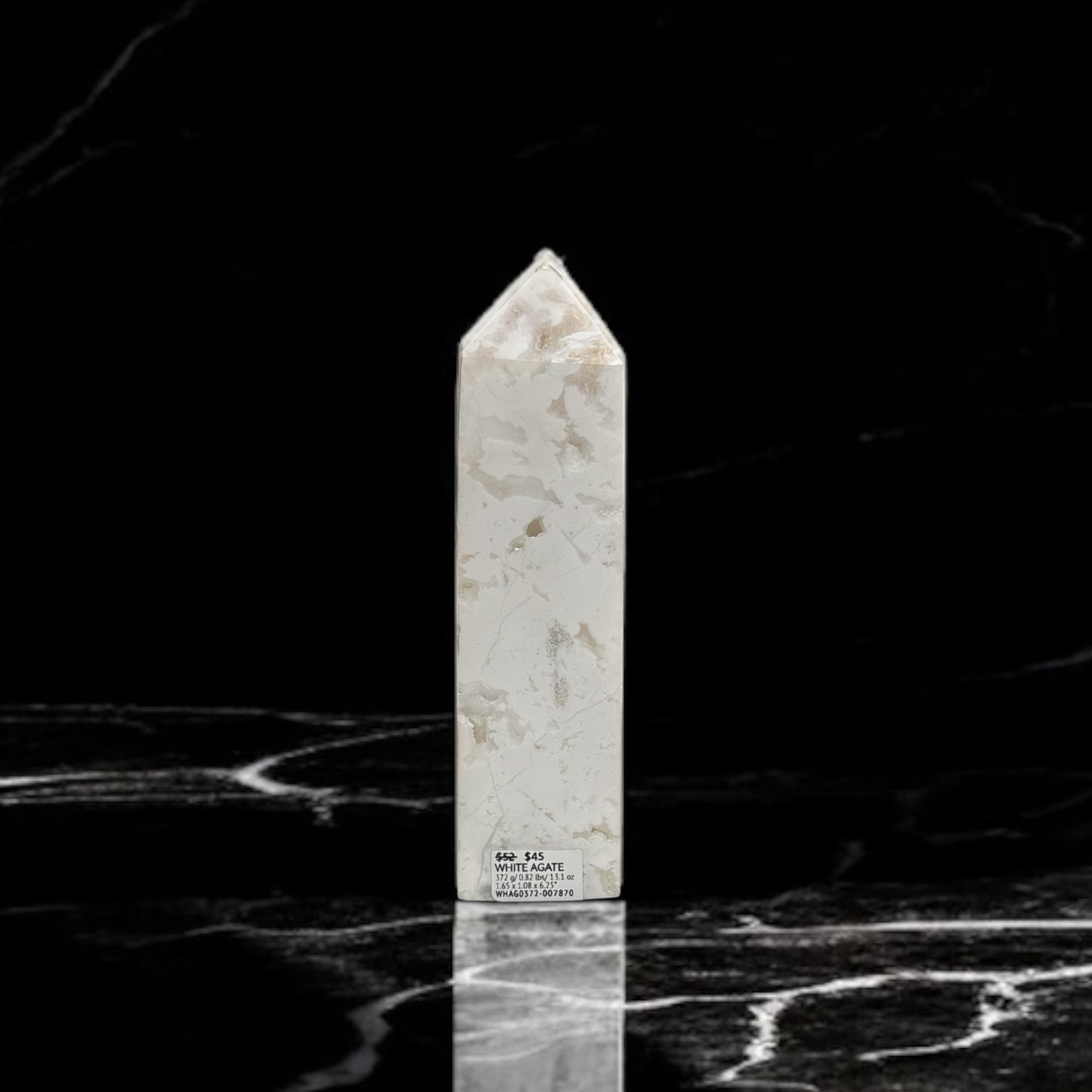White Agate Obelisk Tower Point *