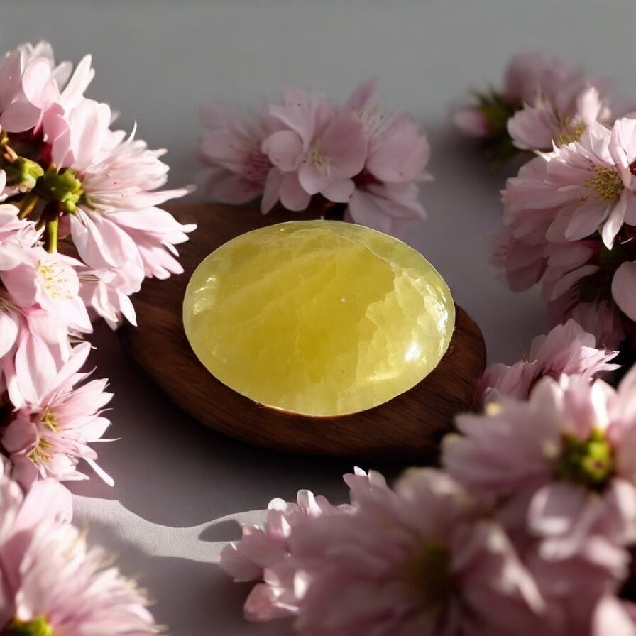 Lemon Calcite Palm Stone *