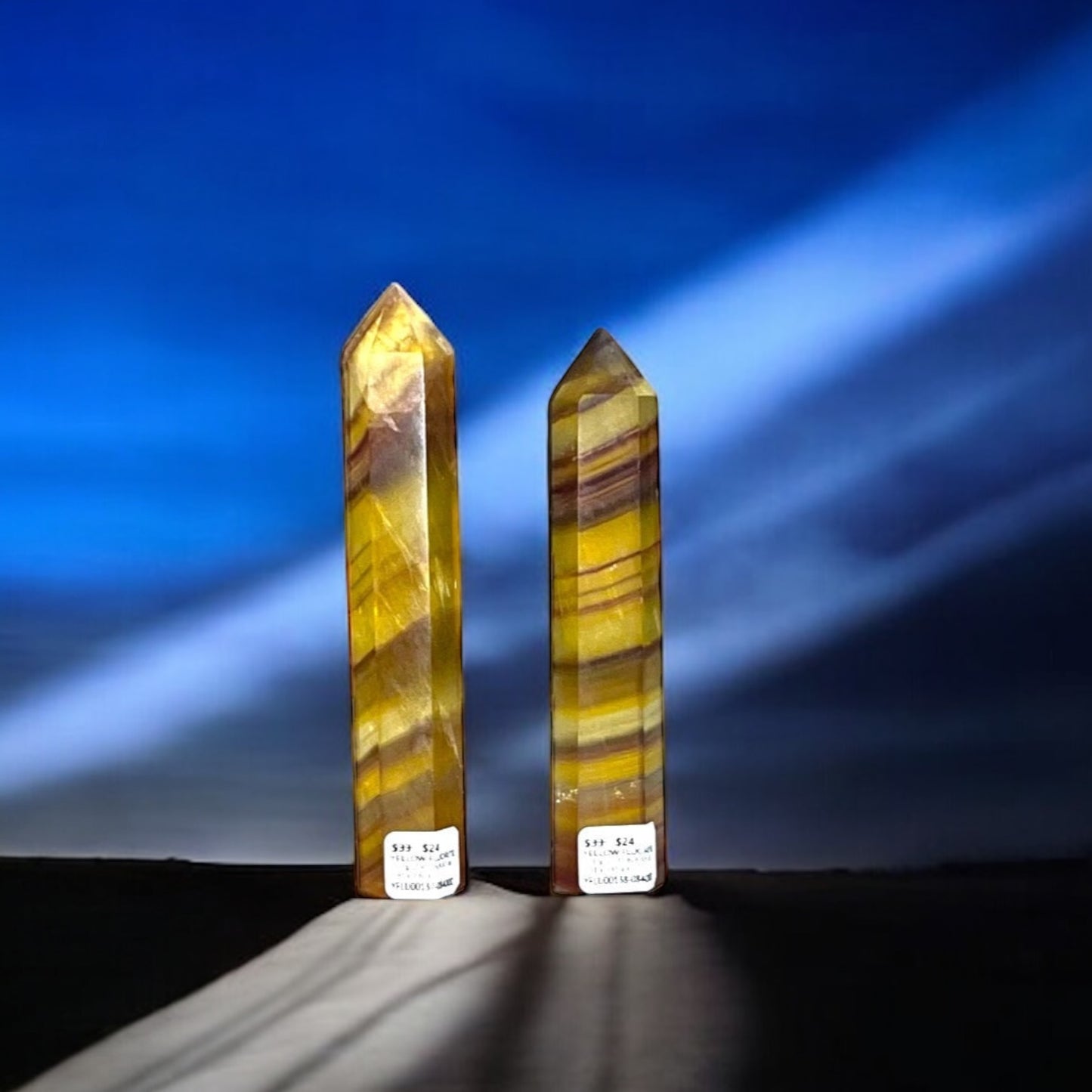 Yellow Fluorite Obelisk Tower