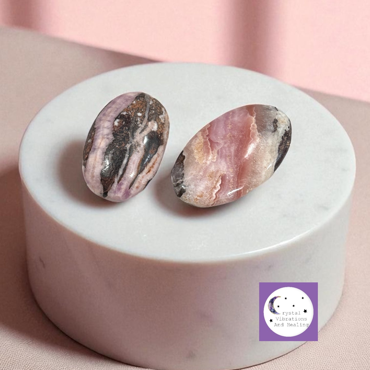 Pink Aragonite Palm Stone *