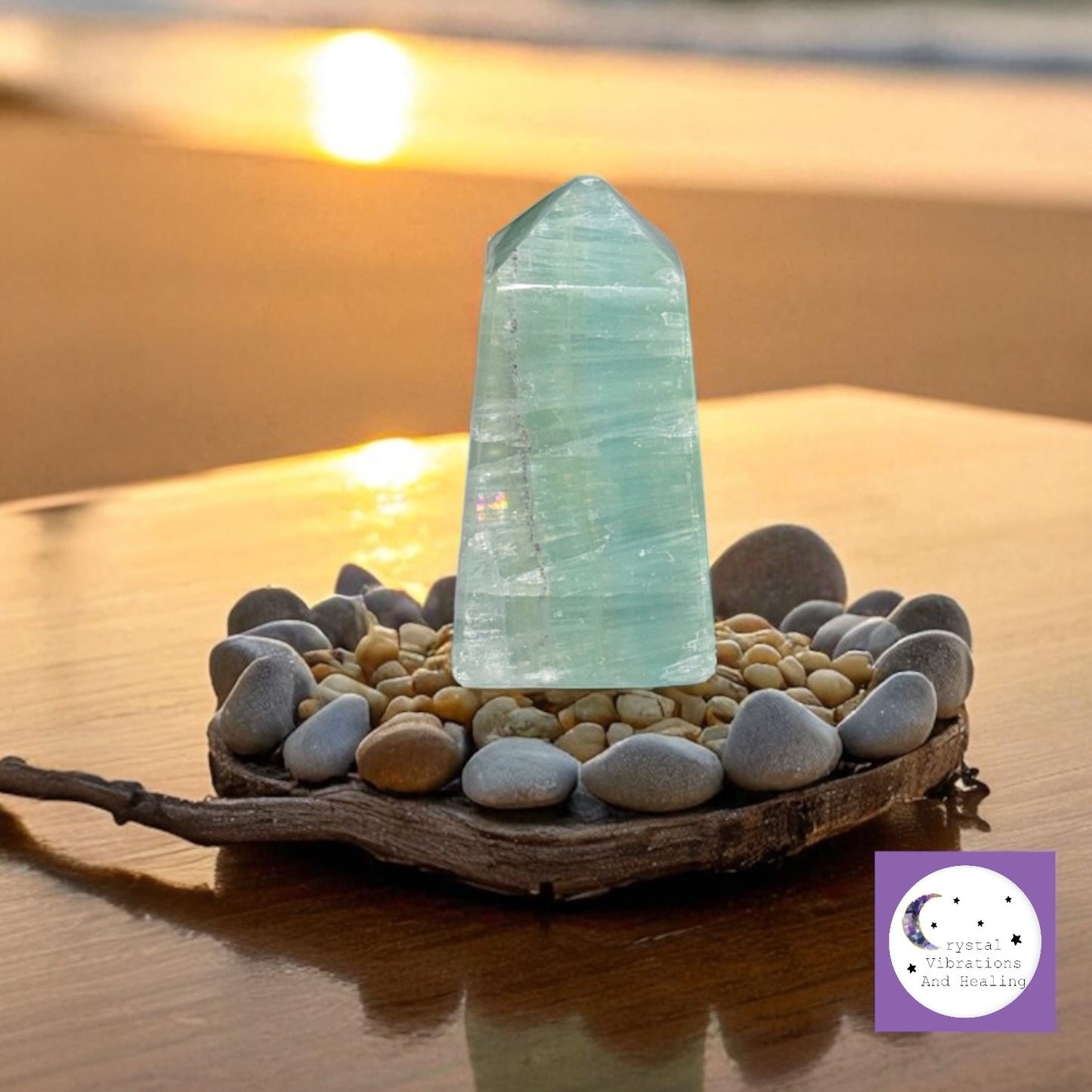 Pistachio Calcite Tower Obelisk Point *