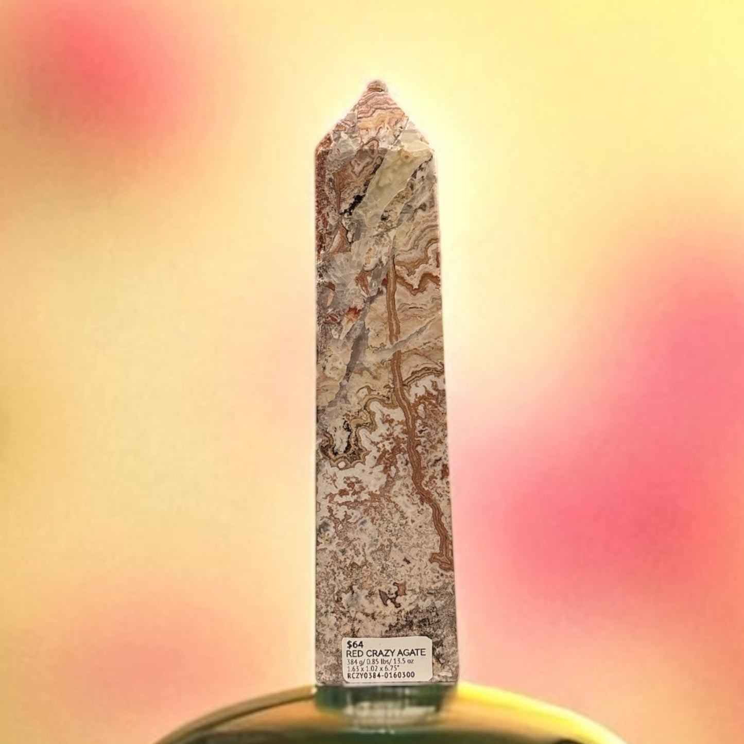 Mexican Agate Tower Obelisk Point *