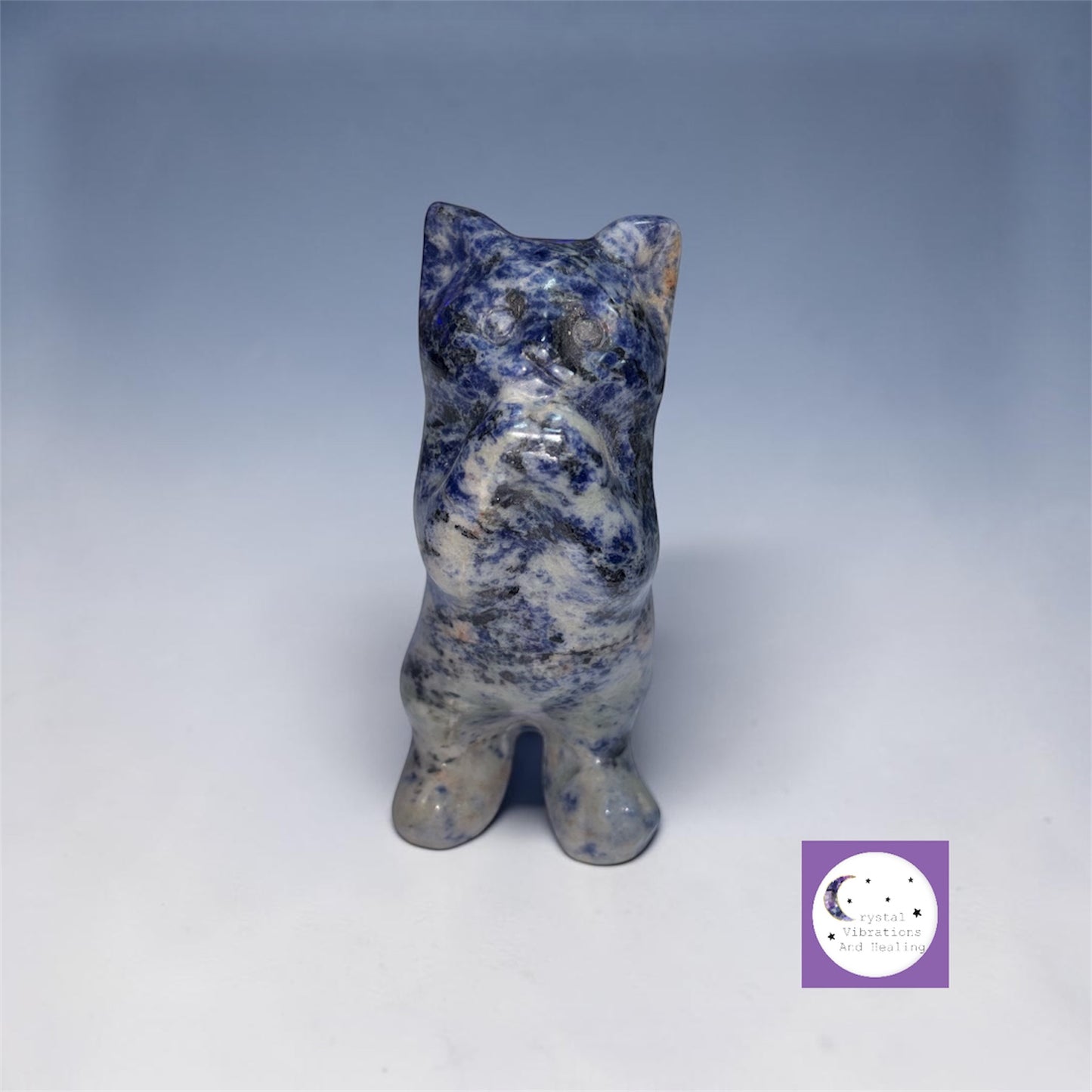 Blue Sodalite Cat Carving
