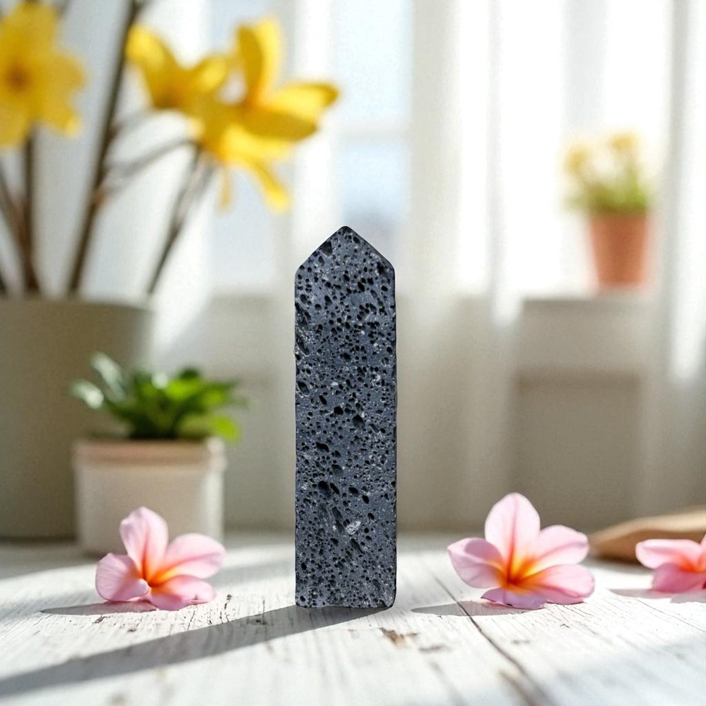 Black Lava Stone Tower Obelisk Point *