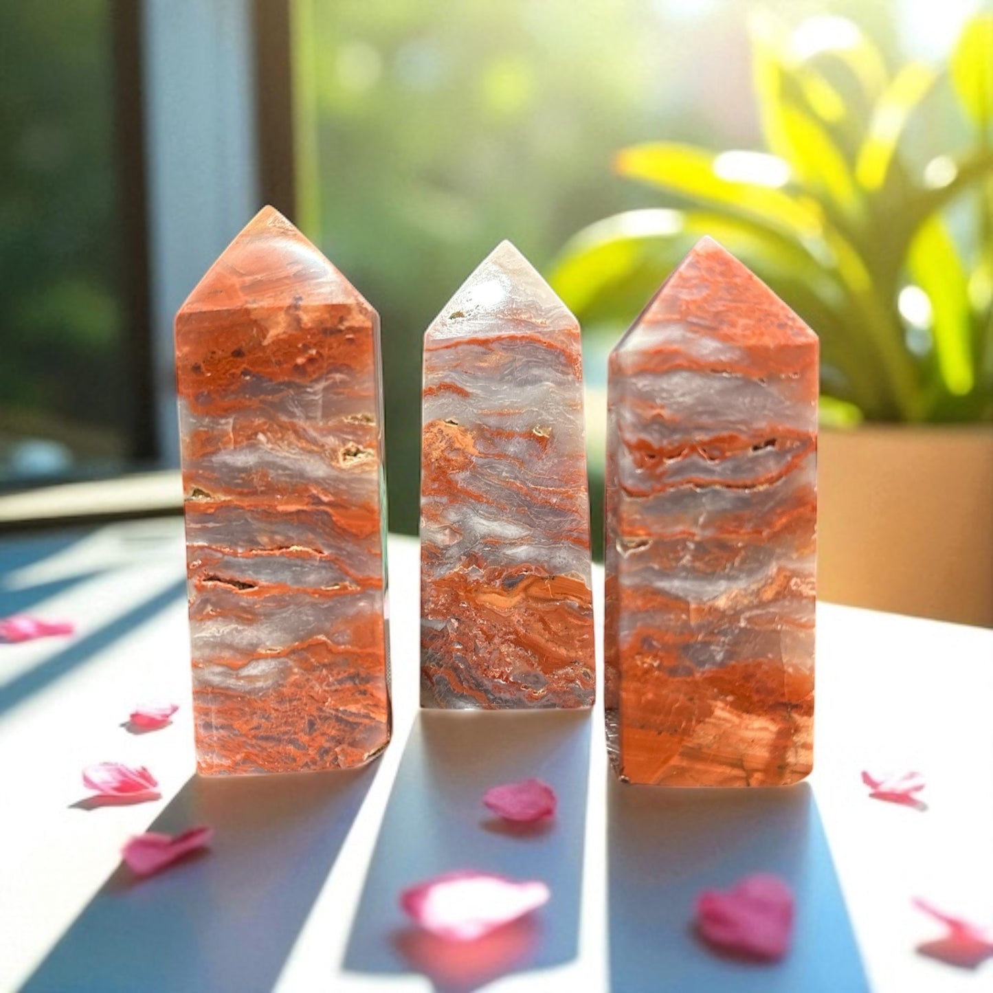 Red Velvet Agate Tower Obelisk Point *