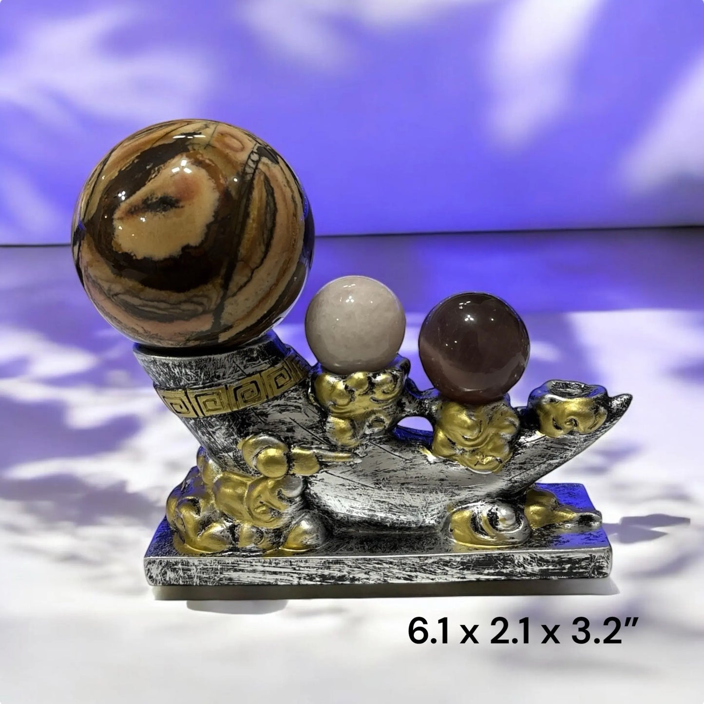 ELEPHANT TUSK - 4 SPHERE HOLDER Resin Sphere Stand - Image #2