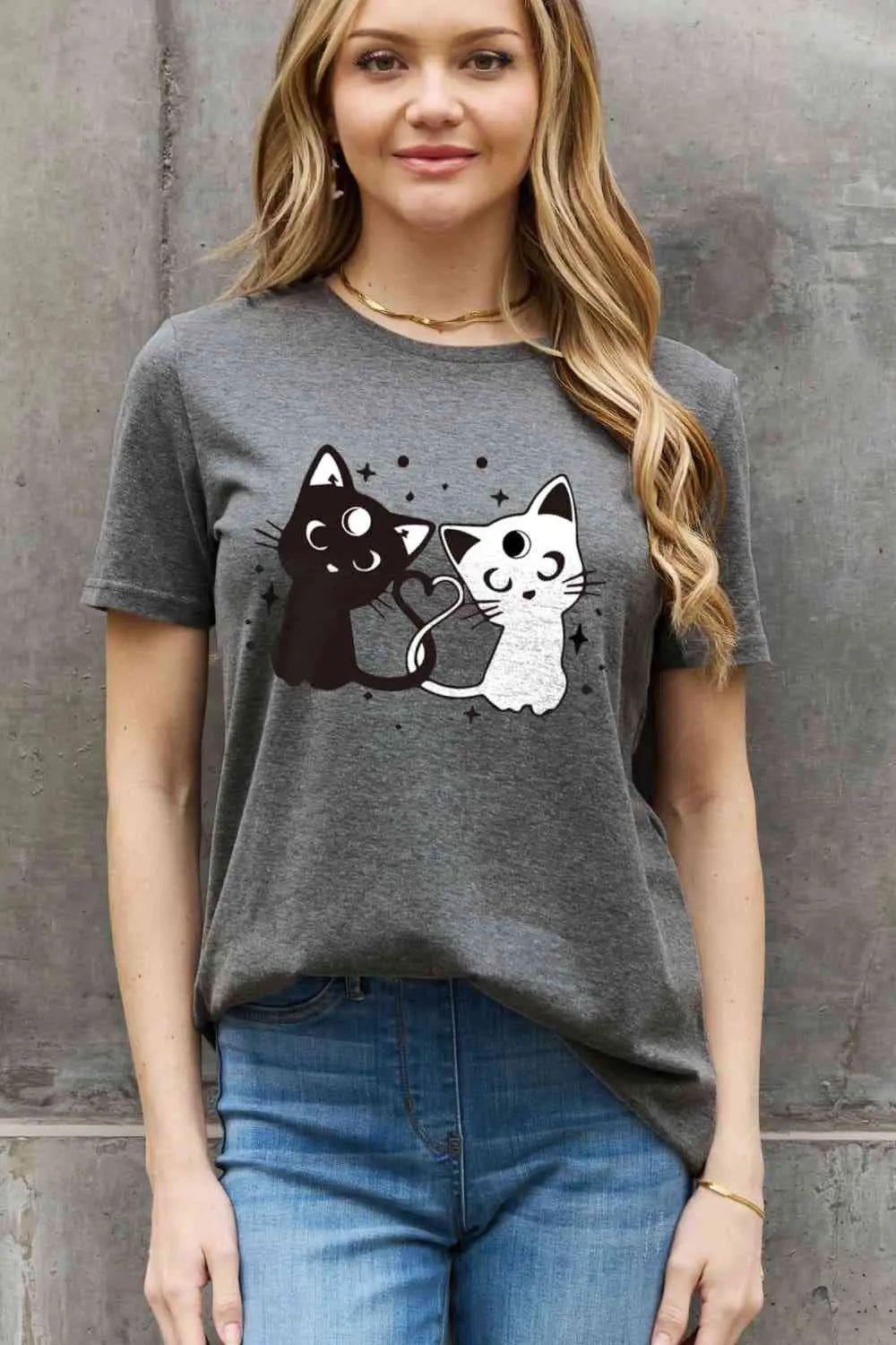 Simply Love Full Size Cats Graphic Cotton Tee - Image #7