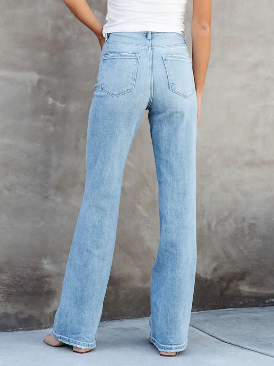 Washed Straight Leg Jeans - Image #2