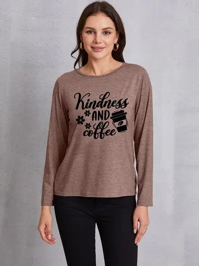 KINDNESS AND COFFEE Round Neck T-Shirt - Image #13