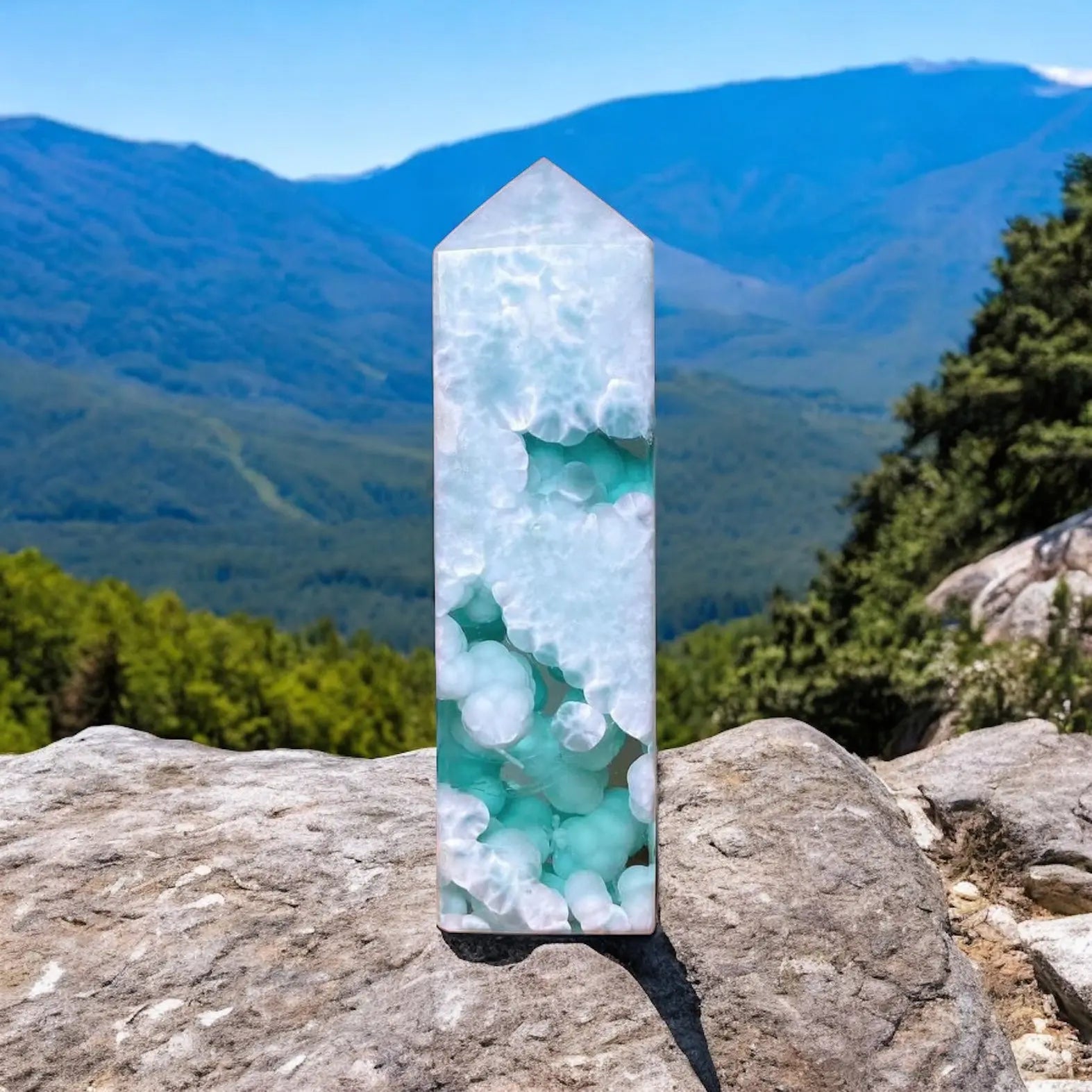 Smelting Larimar, Glass Larimar Obelisk Tower - Image #3