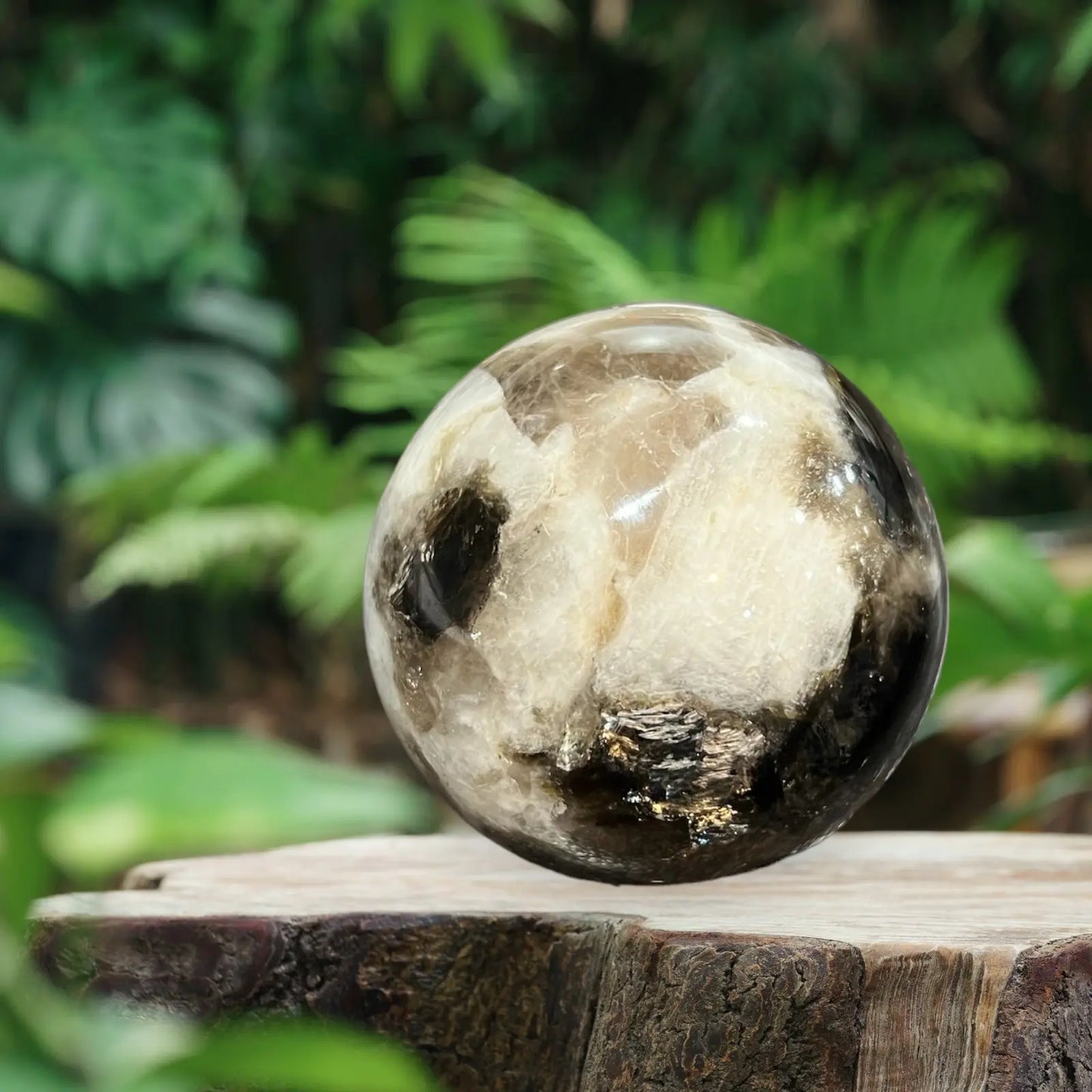 Smokey Quartz Moonstone with Siver Mica Sphere - Image #1