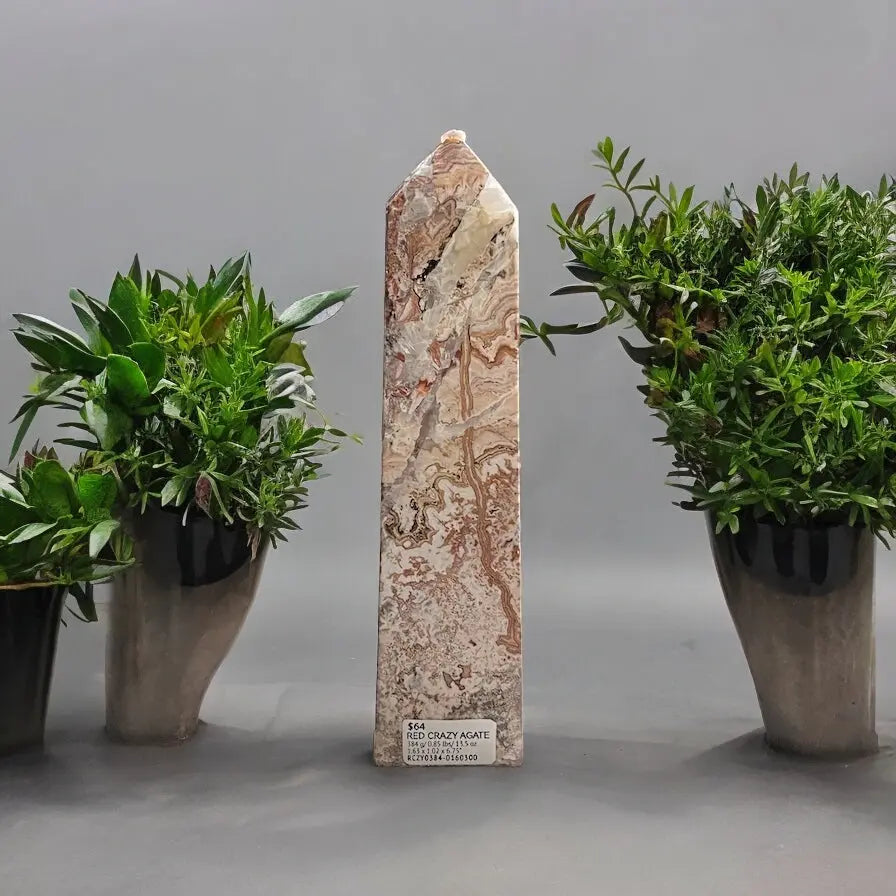 Red Crazy Lace Agate Obelisk Tower - Image #1