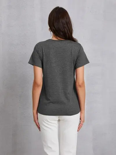 Butterfly Round Neck Short Sleeve T-Shirt - Image #2