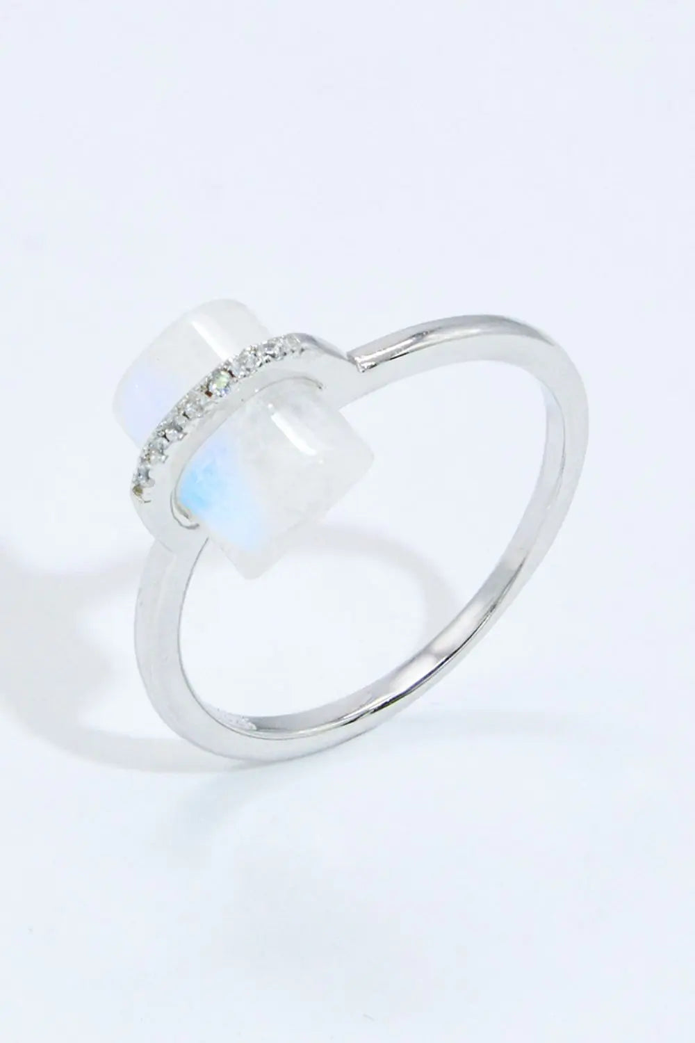 Natural Moonstone Platinum-Plated Ring - Crystal Vibrations & Healing