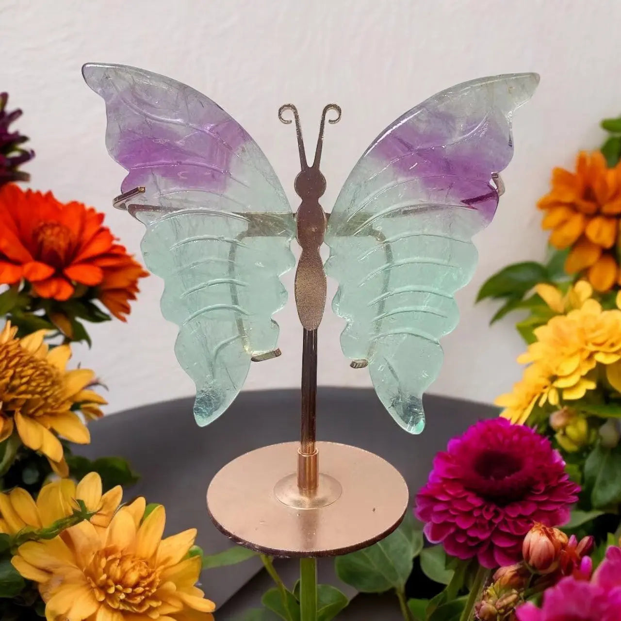 Fluorite Butterfly Wings Carving with Stand - Image #2