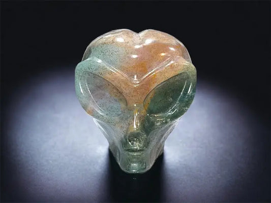 Ocean Jasper Alien Carving - Image #1