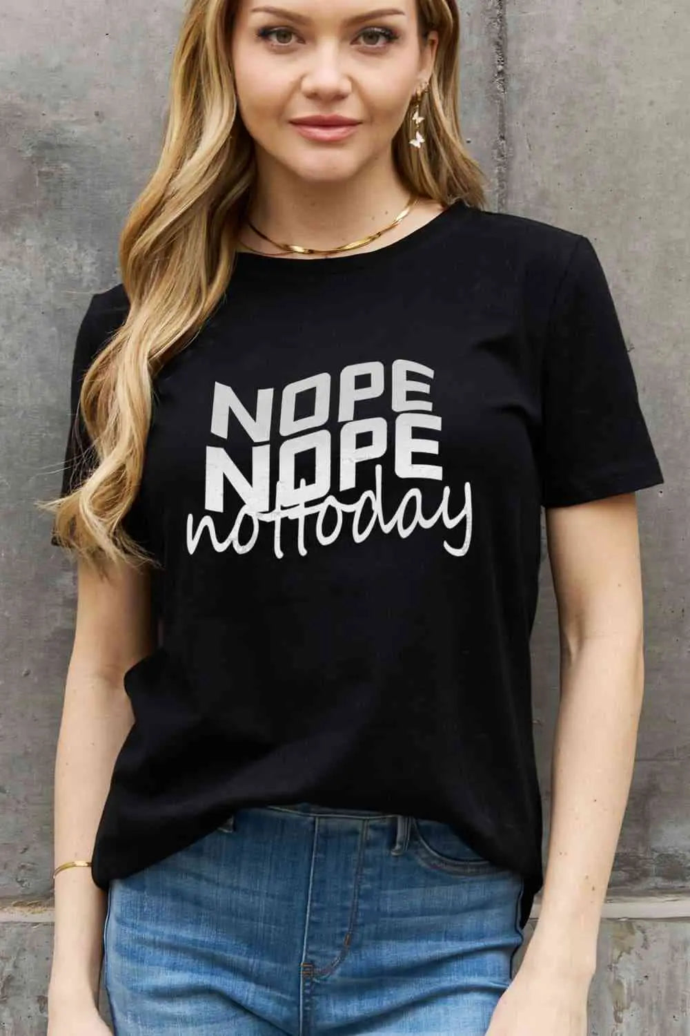 Simply Love Full Size NOPE NOPE NOT TODAY Graphic Cotton Tee - Image #11