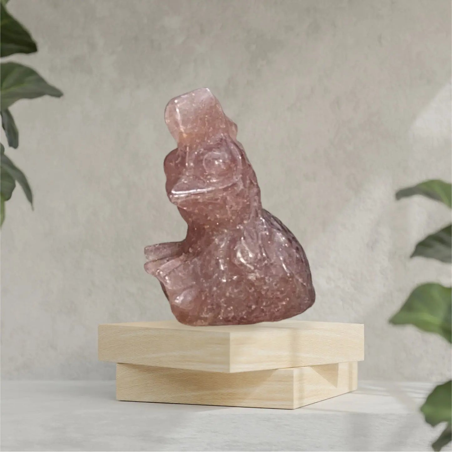 Red Straberry Quartz Chicken Carving - Image #2