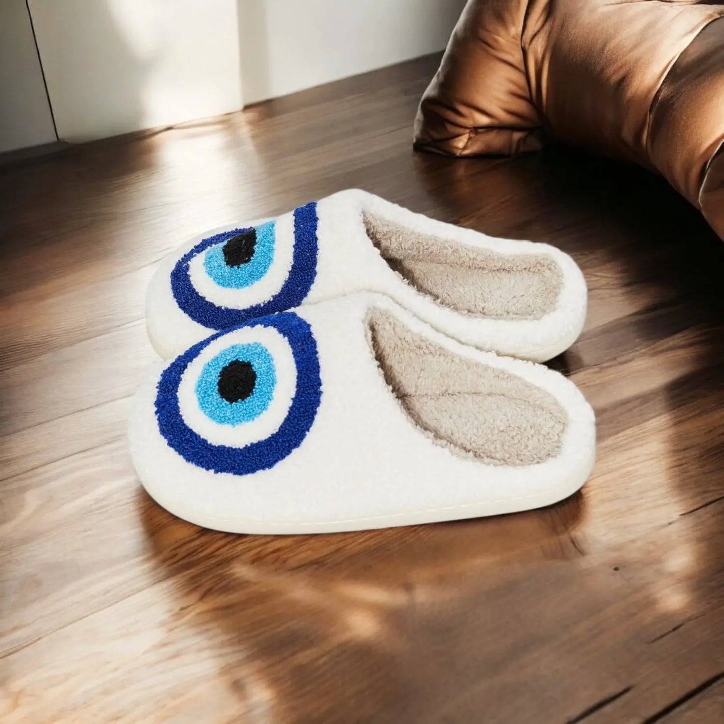 Turkish Evil Eye Plush Slipper - Image #3