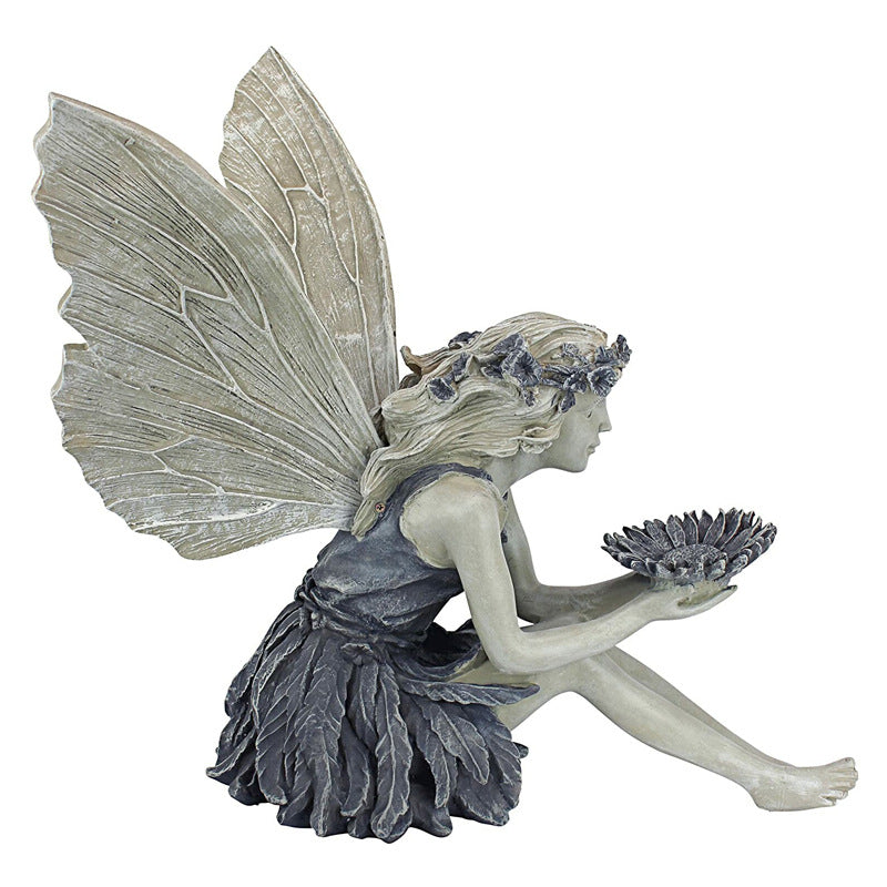 Sunflower Fairy Statue Resin Ornament - Crystal Vibrations & Healing