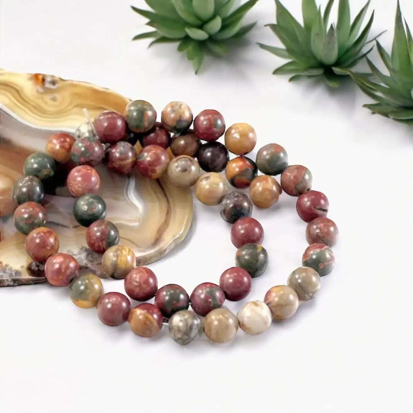 Polychrome Jasper, Polygram Jasper, Desert Jasper or Royal Savannah Jasper
 Bracelet - Image #1