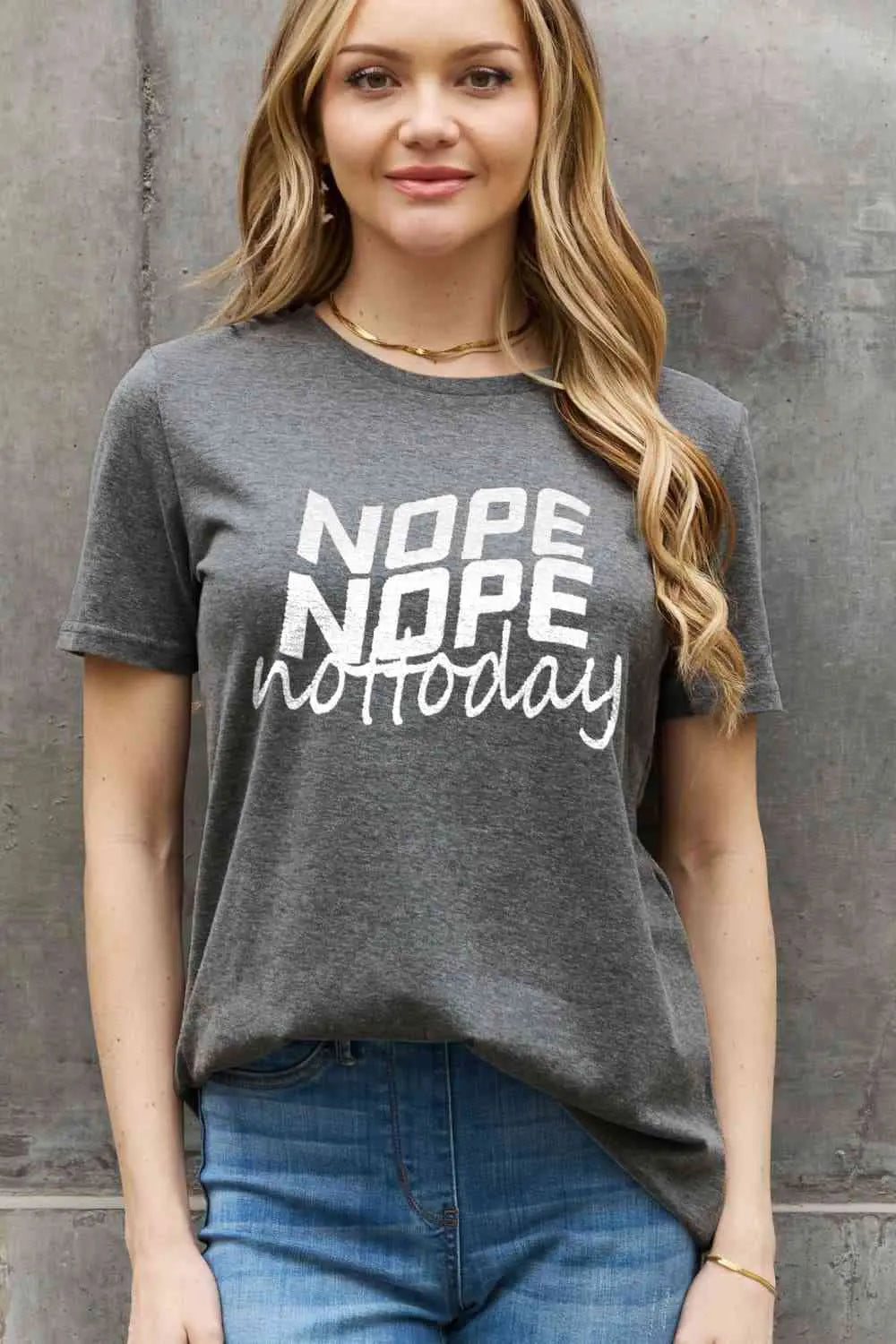 Simply Love Full Size NOPE NOPE NOT TODAY Graphic Cotton Tee - Image #4