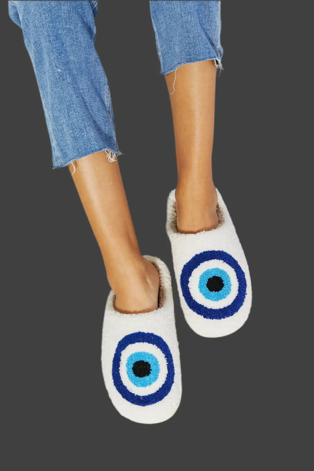 Turkish Evil Eye Plush Slipper - Image #4