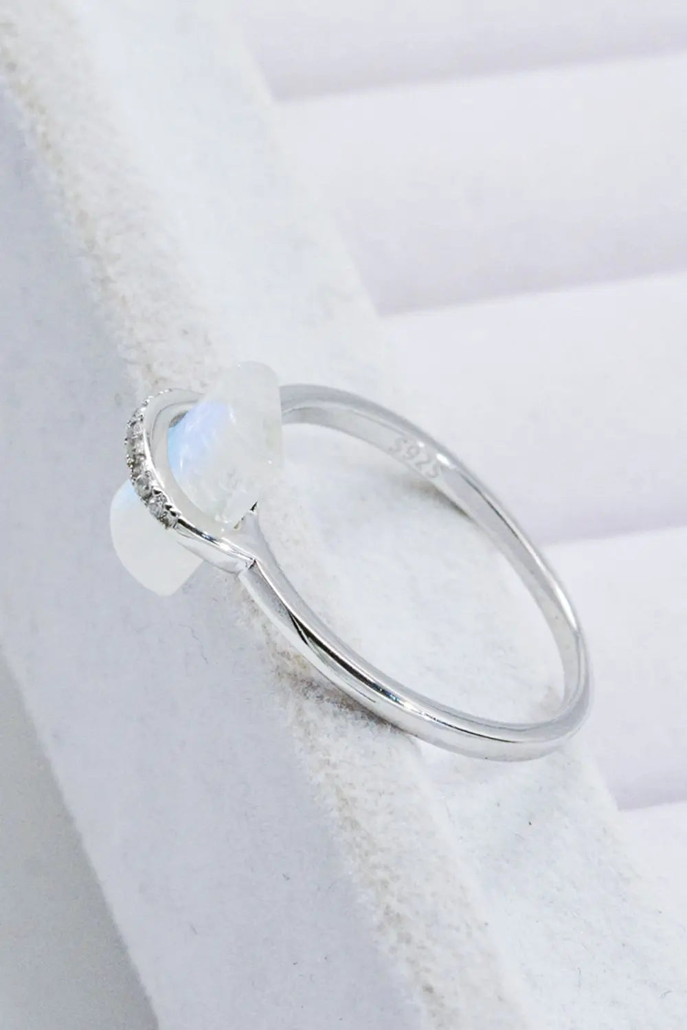 Natural Moonstone Platinum-Plated Ring - Crystal Vibrations & Healing