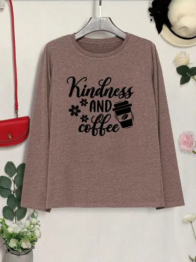 KINDNESS AND COFFEE Round Neck T-Shirt - Image #15