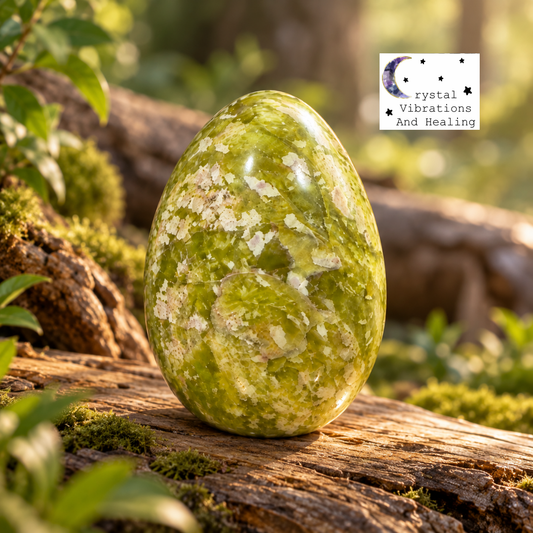 Acid Lime Green Serpentine Egg Carving **