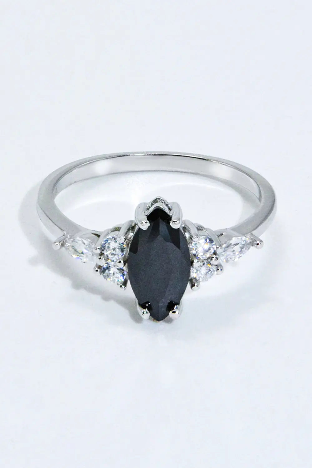 925 Sterling Silver Black Agate Ring - Crystal Vibrations & Healing