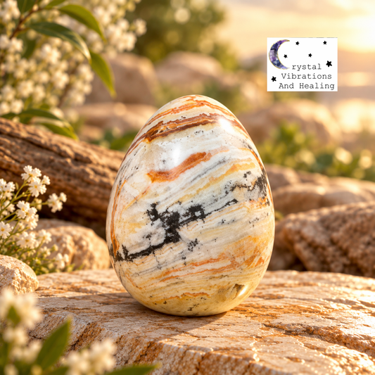 Brown Aragonite Egg Carving **