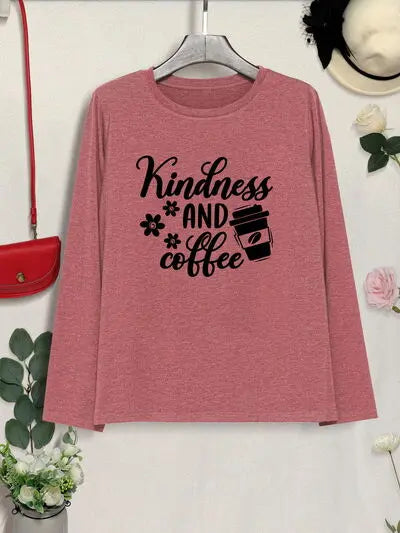 KINDNESS AND COFFEE Round Neck T-Shirt - Image #11