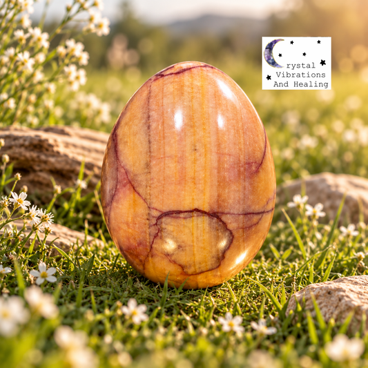 Peach Calcite Egg Carving **