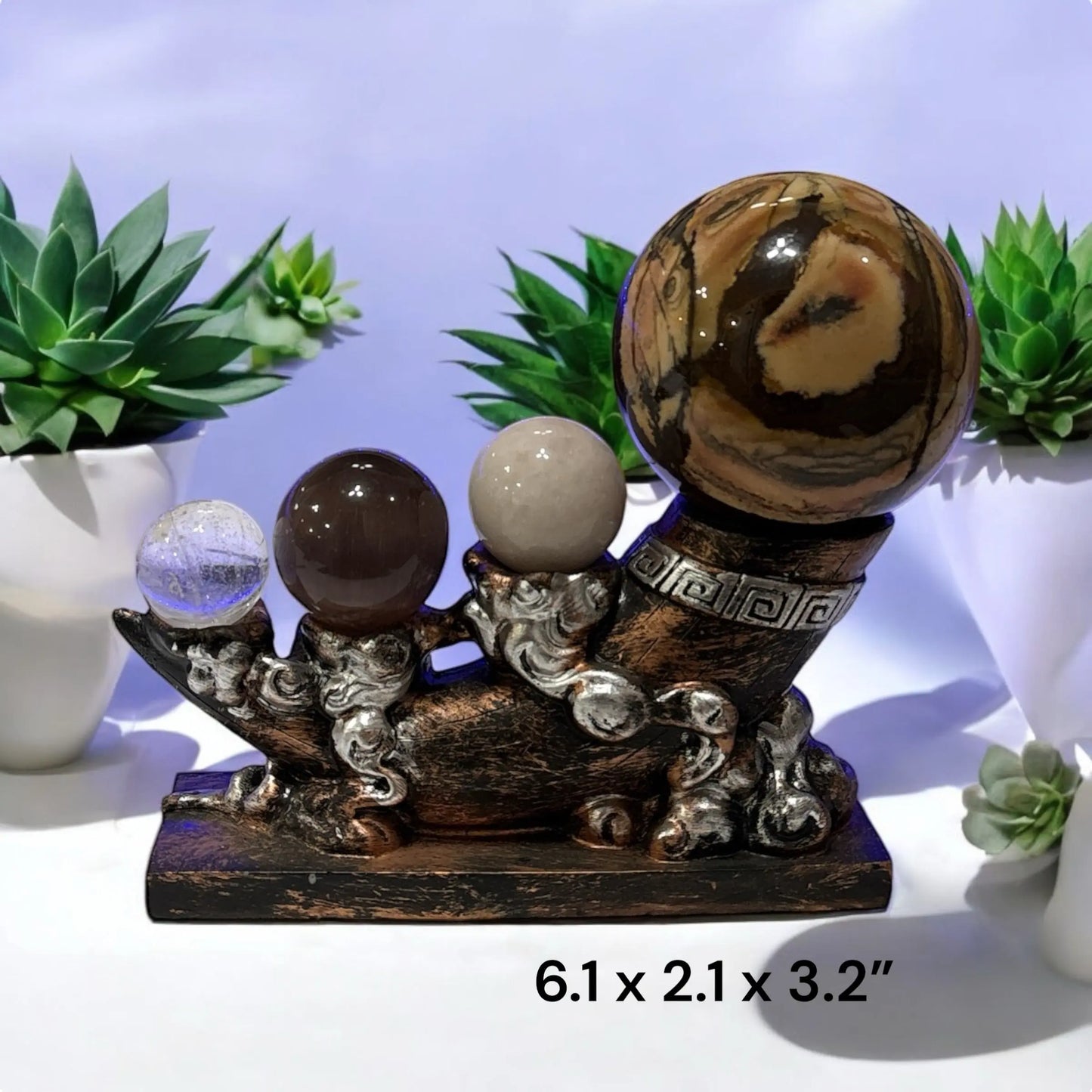 ELEPHANT TUSK - 4 SPHERE HOLDER Resin Sphere Stand - Image #1