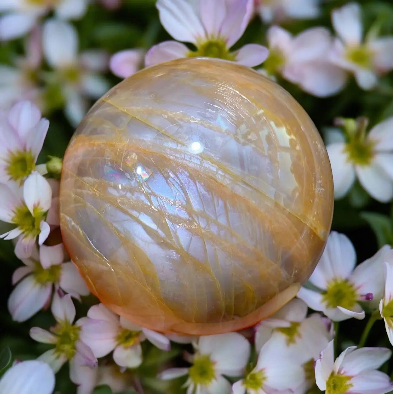 Orange Moonlight Sunstone Sphere - Image #1