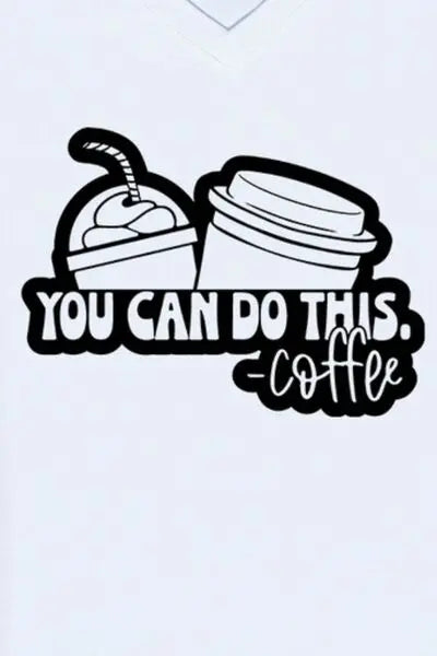 YOU CAN DO THIS COFFEE V-Neck Short Sleeve T-Shirt - Image #6