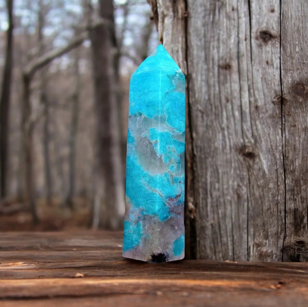 Amazonite with Smokey Quartz Obelisk Tower - Image #2