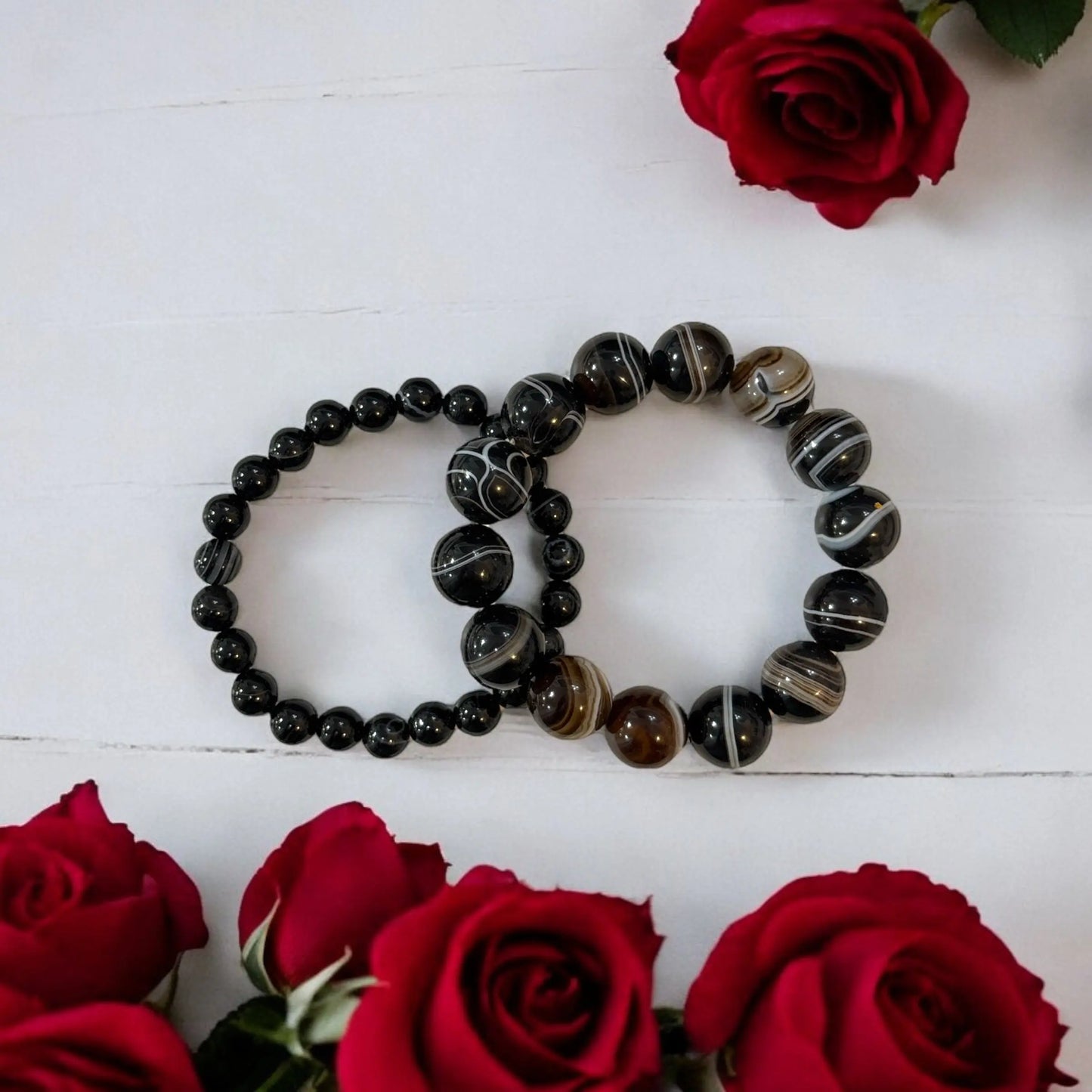 Black Banded Agate Bracelet - Image #1