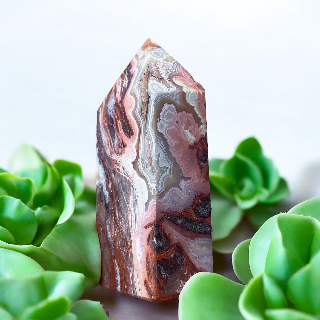 Mexican Agate Tower Obelisk Point *