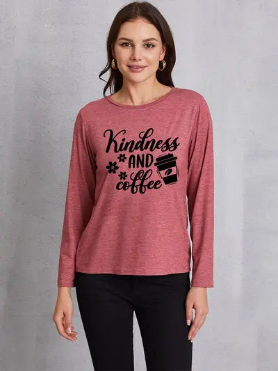 KINDNESS AND COFFEE Round Neck T-Shirt - Image #9