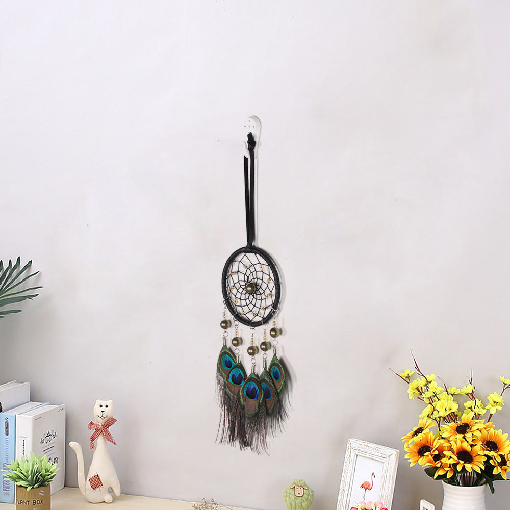 Peacock Feather Dream Catcher - Crystal Vibrations & Healing